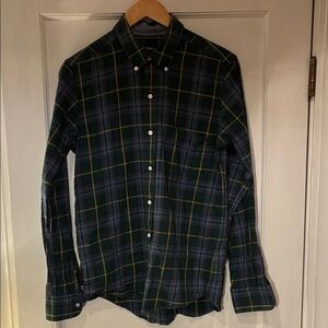 J. McLaughlin Men's Dark Plaid Button Down Shirt